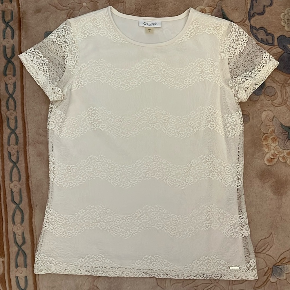 Calvin Klein White Lace Shirt
